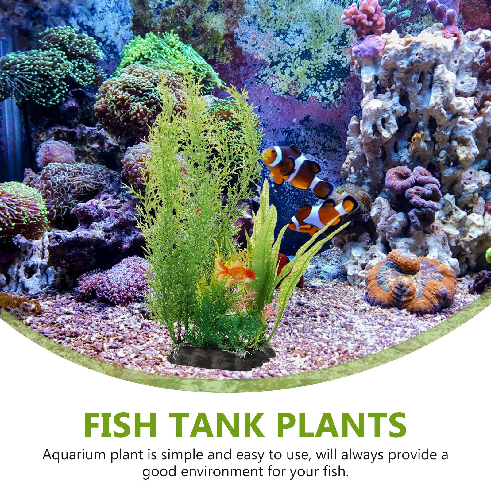

2pcs Artificial Aquarium Plants Wear-Resistant Safe For Desktop Household Fish Tank Vivid Underwater Landscape
