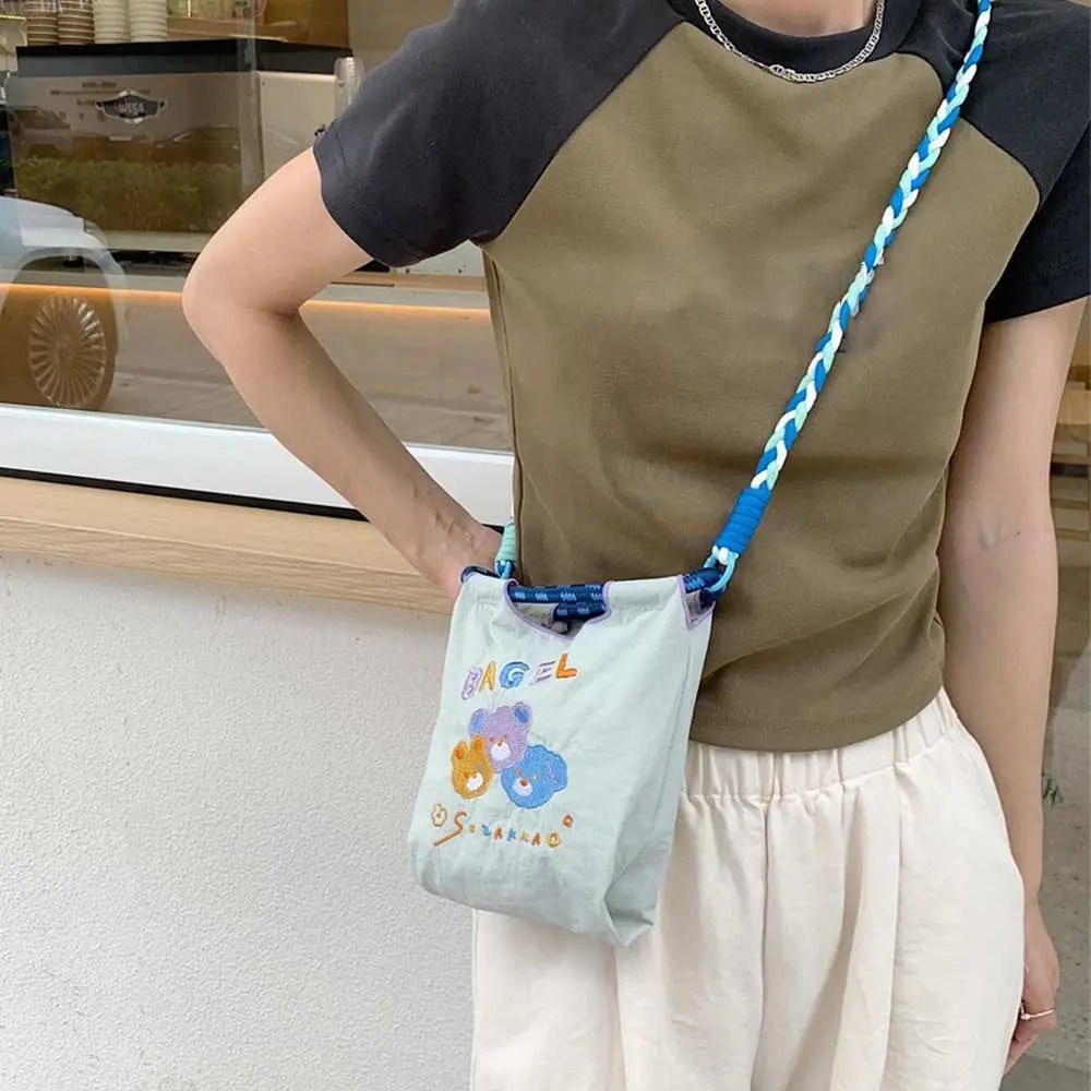 Cute Mini Tote Bag Embroidered Shopping Bag Oxford Cloth Shoulder Bag Messenger Bag Women Eco Friendly Bag Casual Handbags