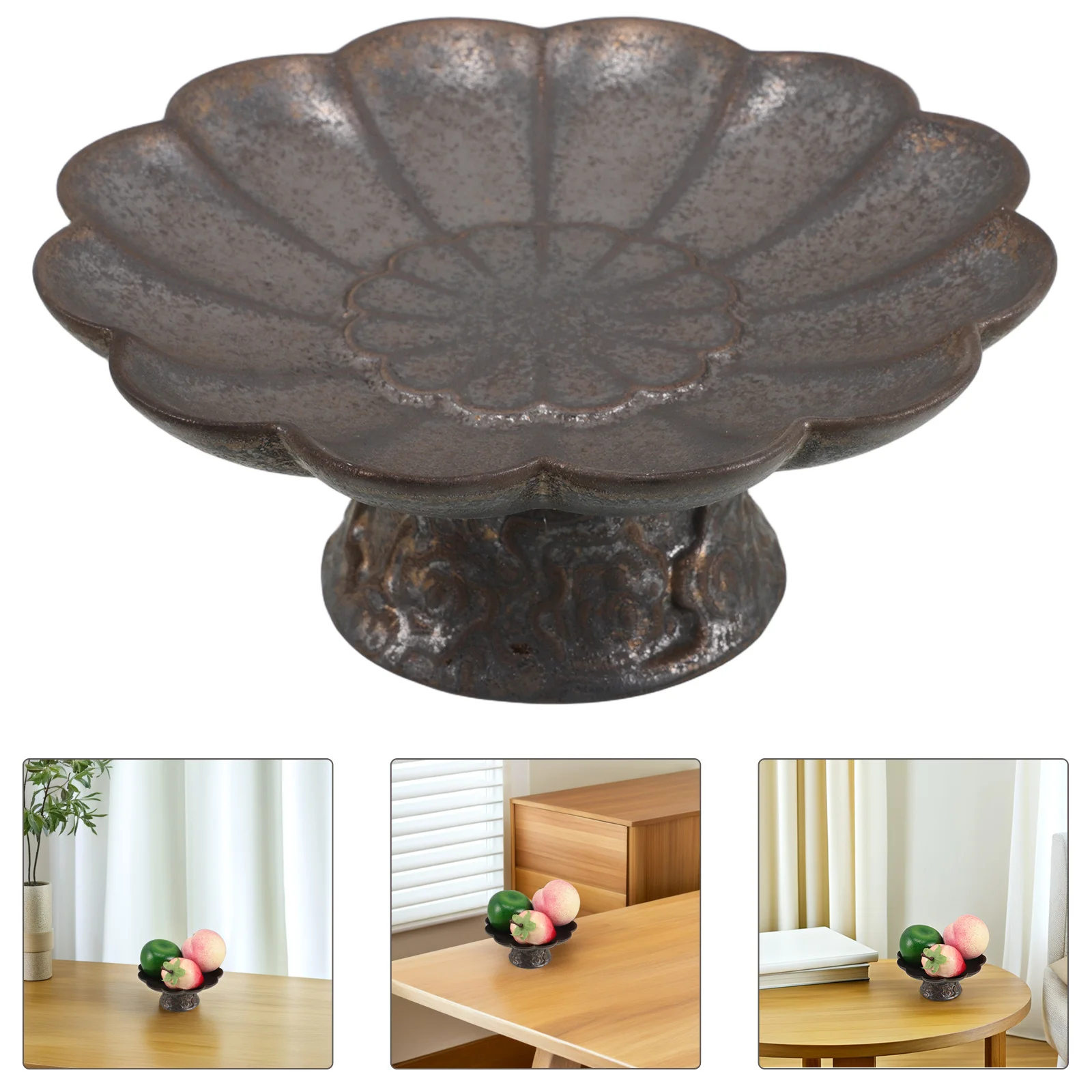 

Retro Footed Serving Bowl Stylish Decorative Bowl for Home Entryway Kitchen Use Key Dish Snack Fruit Candy Table Decor