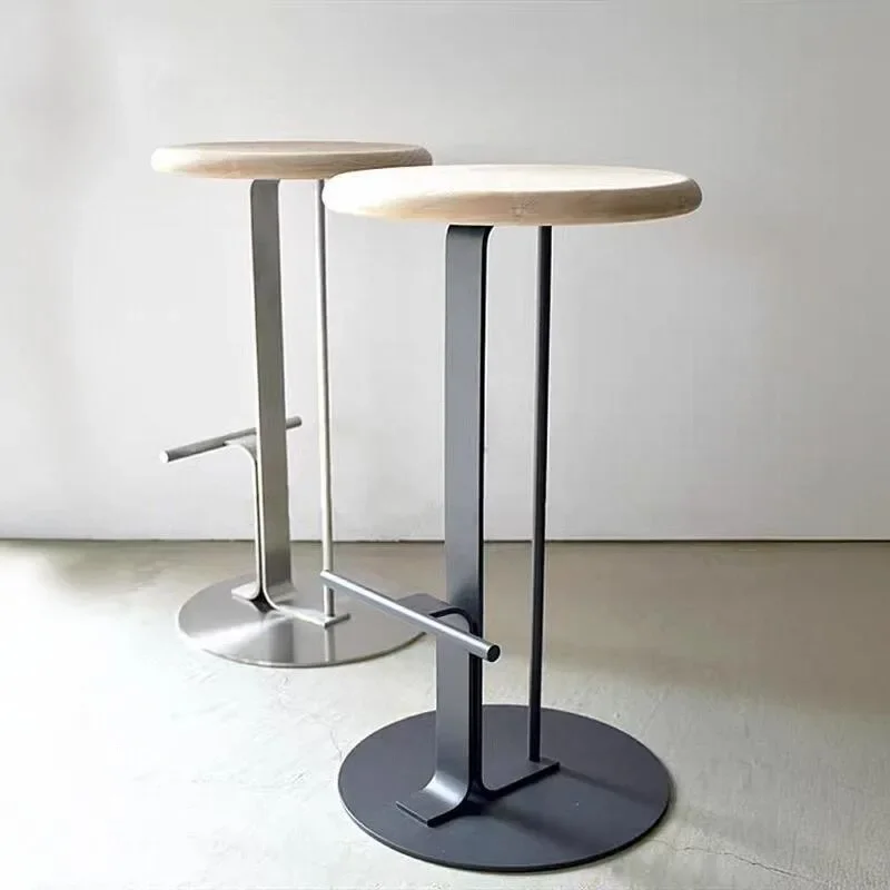 

Japanese-style simple home bar chair stainless steel industrial bar chair Nordic wabi