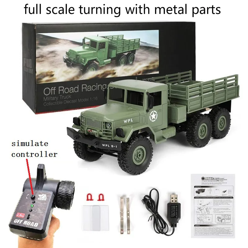 WPL B16 6WD Off Road RC Military Car Drift Upgrade KIT DIY 1:16 Buggy R/C Hobby Truck Vehicle 6 Wheel Assembl Crawler B36