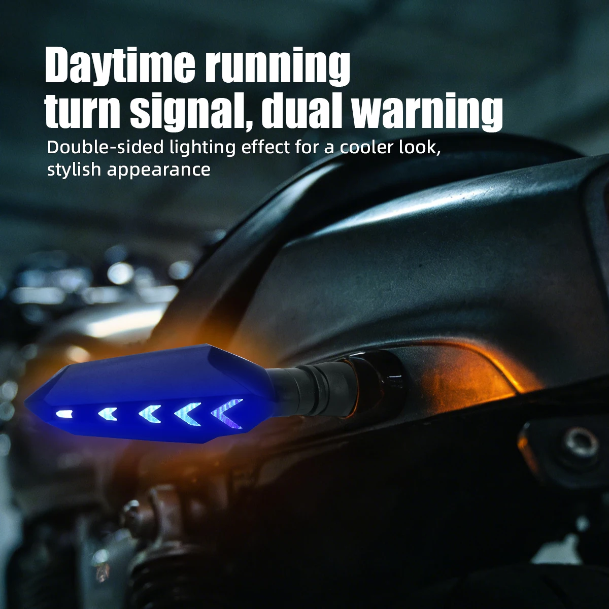 1/2 Pair Motorcycle LED Turn Signal Light Universal DRL Dual Color Flowing Blinker Indicator Motorcycle Flashing Light Tail Lamp
