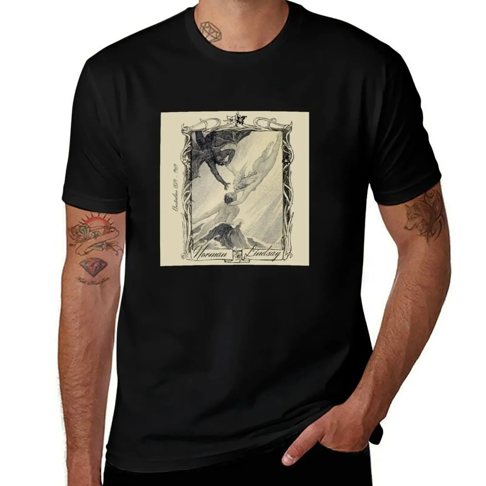 Painting , Norman Lindsay T-Shirt Luxury man rapper graphic tees compression shirt men