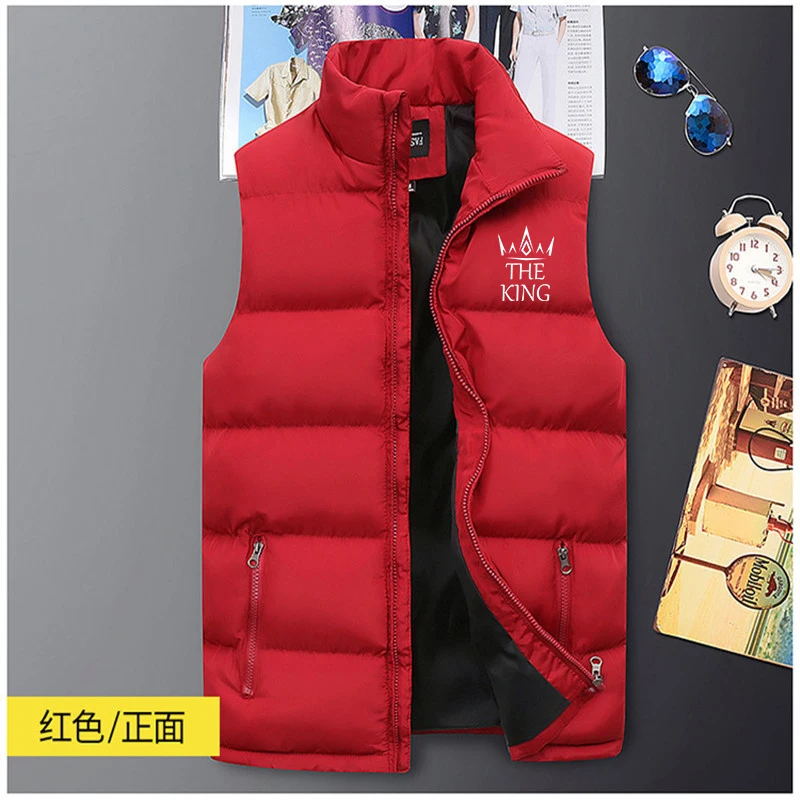 Mens sleeveless down vest outdoor insulation cotton jacket printed highquality winter insulation jacket jacket jacket vest cold