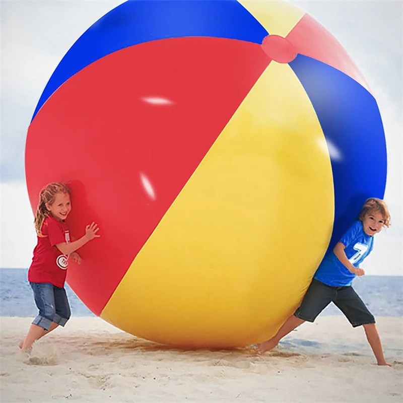 1pcs Hot Sale Baby Kids Adult Beach Pool Play Ball Three-color Thickened PVC Water Volleyball Football Outdoor Party Kids Toys