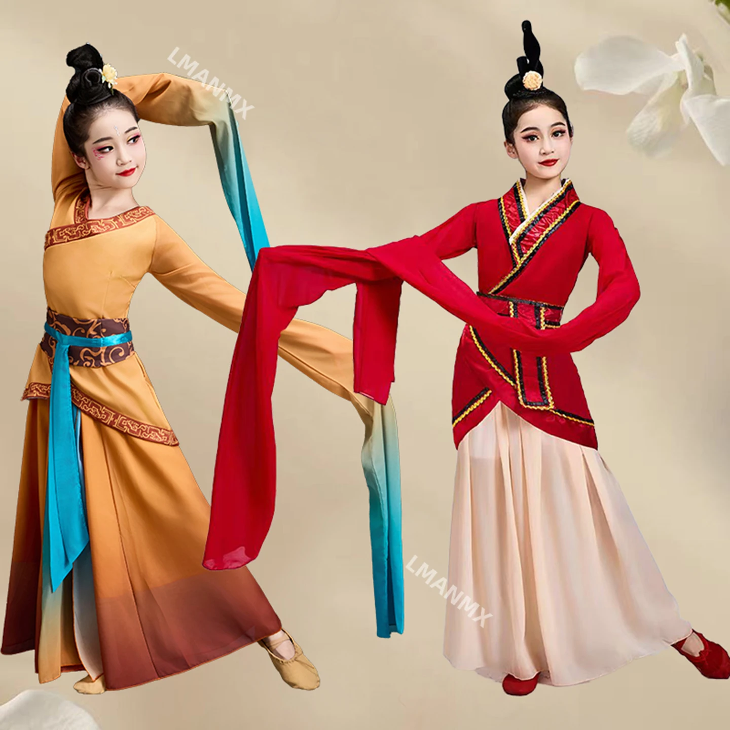 

Children's water sleeve dance costume Han Tang dance costume