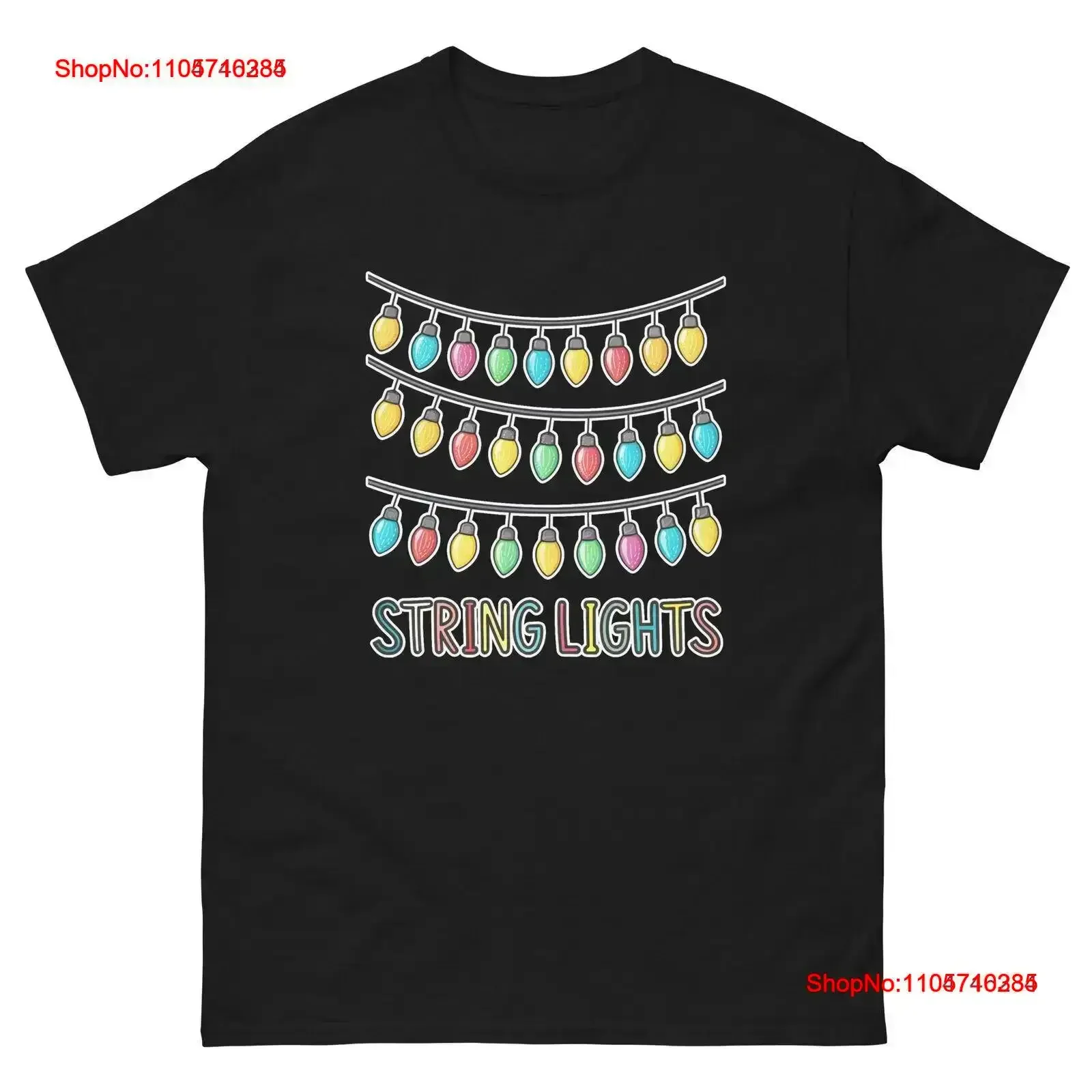 String Lights Party Supplies Items Birthday Event T Shirt vintage Washed Casual Stylish designer clothes Top For Everyday Wear