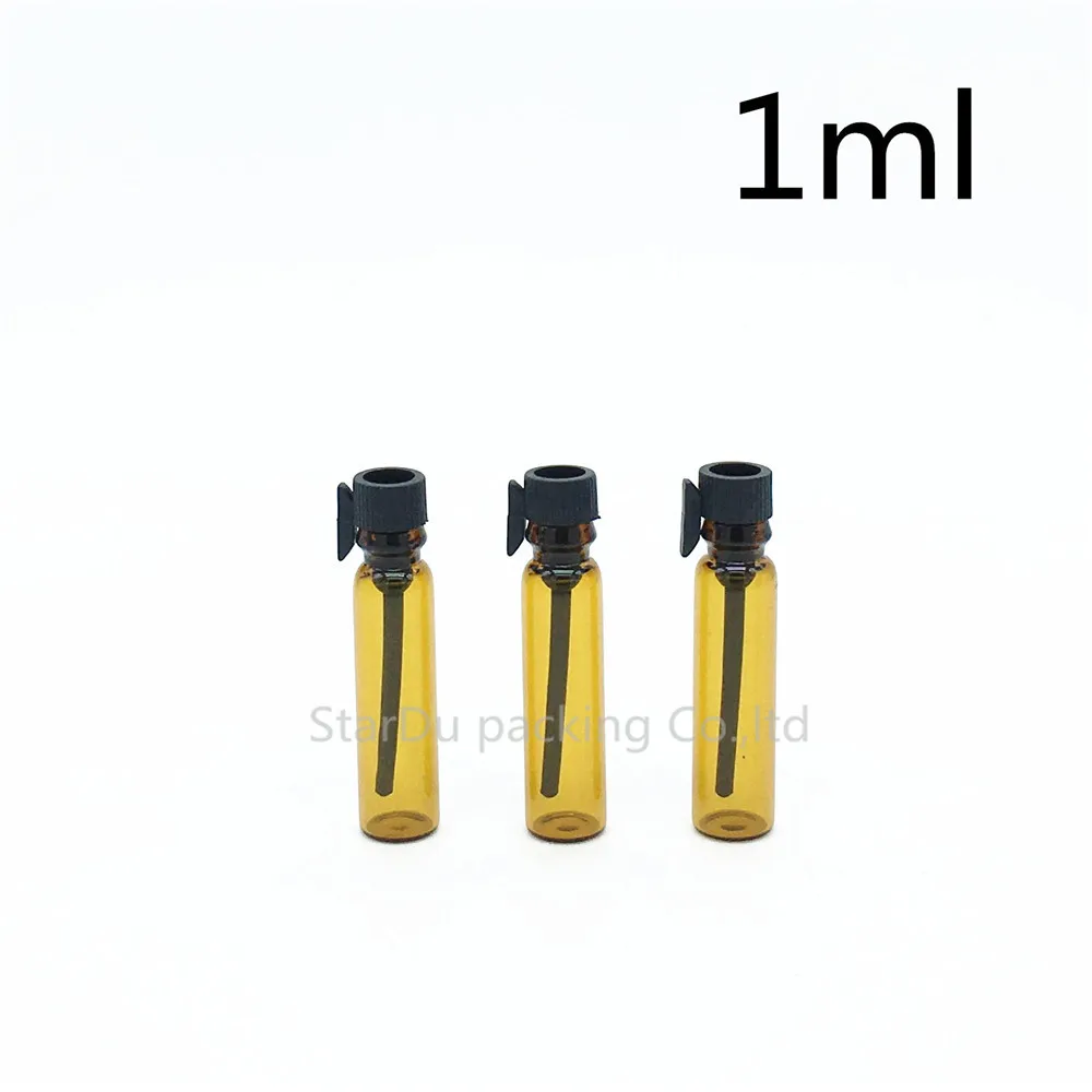 50pcs/lot 1ml Amber Bottles Glass Perfume Bottle, 1CC Mini Tester Glass Perfume Vials