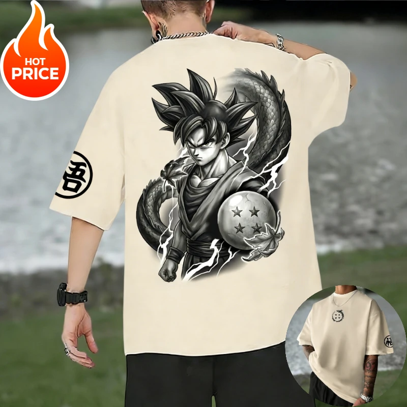 

Dragon Ball Son Goku Saiyan Men New Summer Oversized T-Shirt Harajuku Vintage Loose Women Streetwear Casual Short Sleeve Top Tee