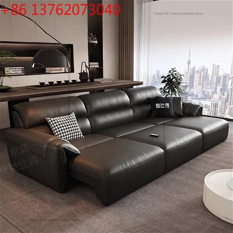 Nordic Electric Reclining Sofas Italian Minimalism Luxury Retractable Living Room Sofas Chaise Lounge Home Furniture