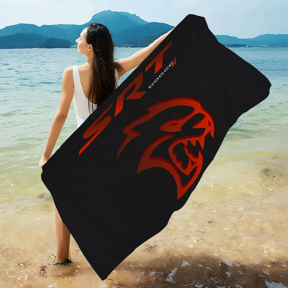 SRT Hellcat شيطان دودج منشفة الشاطئ مناشف حمام ملونة لفتاة ستوكات سريعة الجافة مخصصة الرمال الحرة الشاطئ اليوغا سبا رياضة بركة