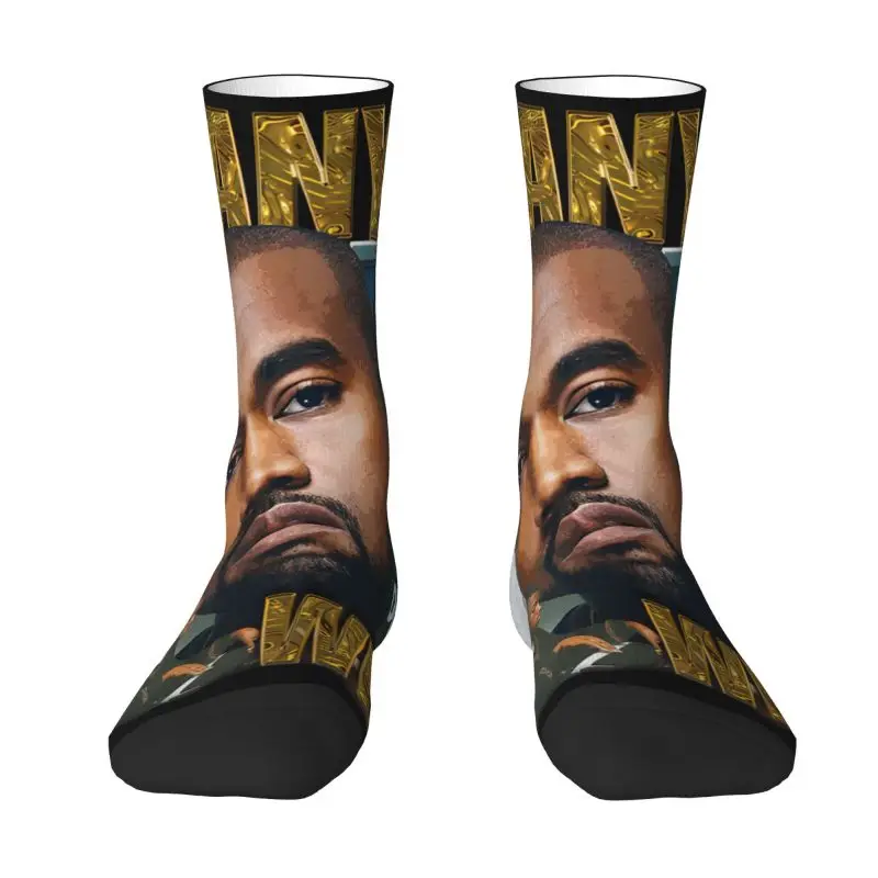 

Модные мужские популярные носки Singer Kanye West Dress, унисекс, дышащие теплые носки с 3D принтом