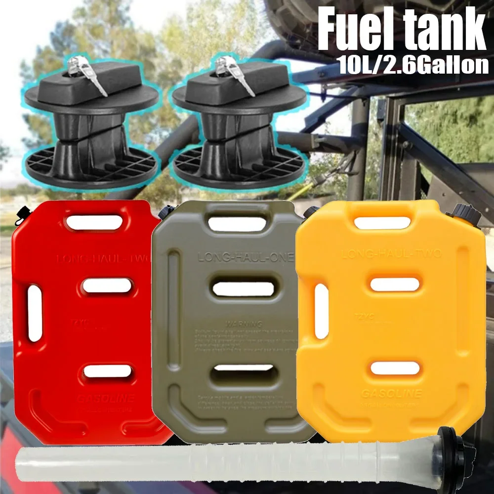 10L Liter Jerrycan Practical Long-Haul Gasoline Diesel Fuel Tank Can Pack For Offroad SUV ATV Motorcycle Tricycle Fuel Container