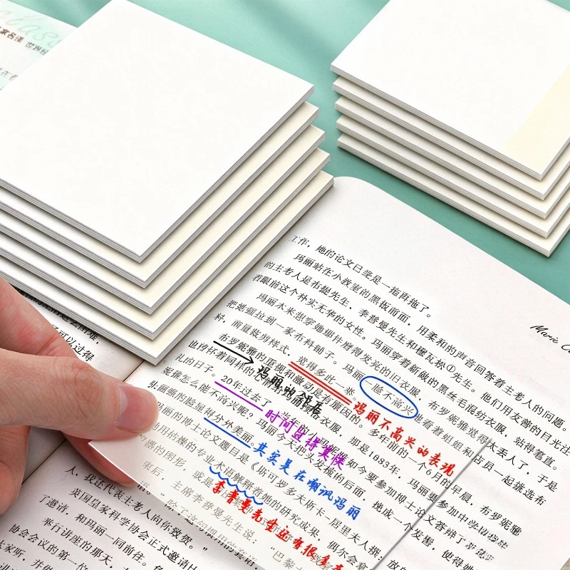50Sheets 9.5x15cm Large Transparent Sticky Note PET Waterproof Notepads Self-Adhesive Memo Pad School Stationery Office Supplies