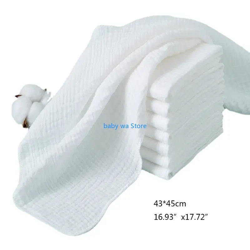 8Pcs Soft Baby Towels Baby Nappy Changing 43x45cm Reusable Double Layers Diaper 4XBD