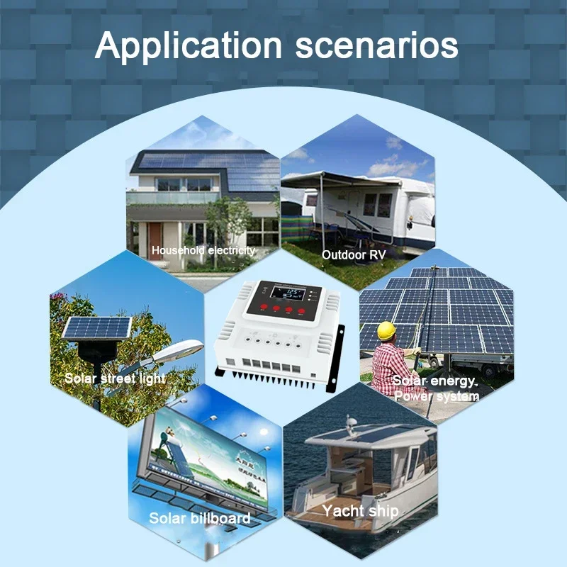 Imagem -05 - Controlador de Carga Solar Inteligente Controle Wifi App Baterias de Lítio 12v 24v 48v 10a 20a 30a 40a 50a 60a e Chumbo-ácido