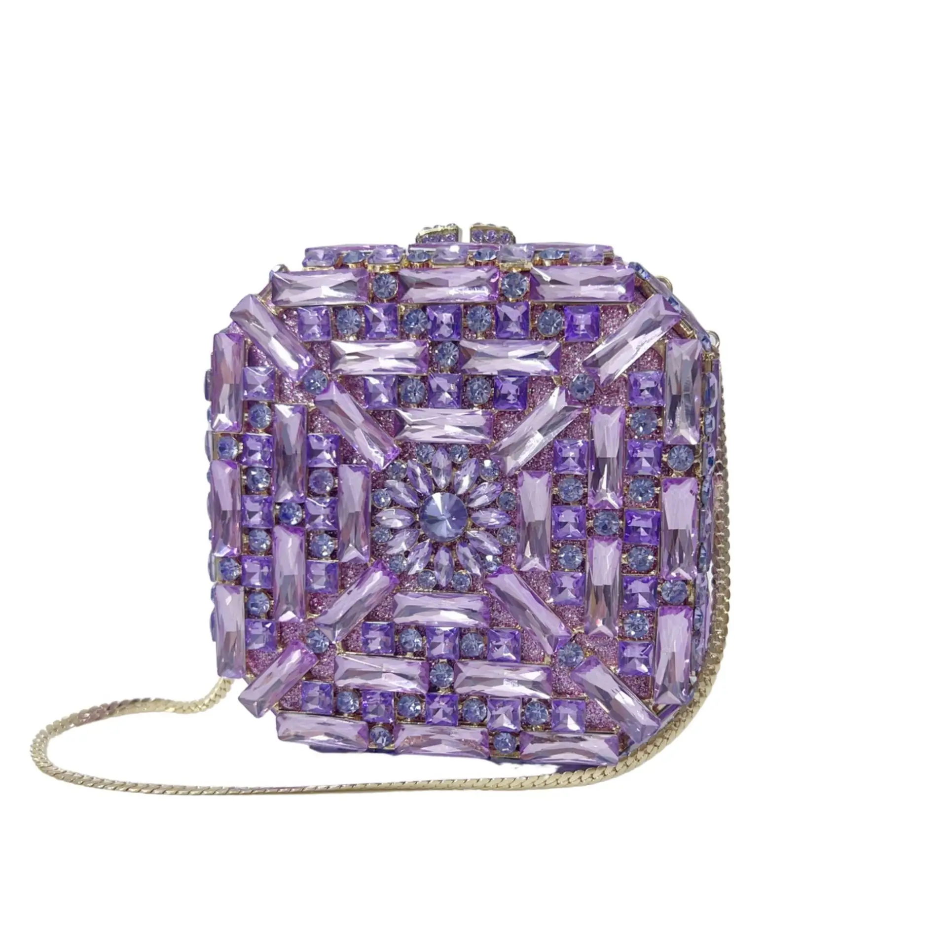 Small Square Box Diamond Set Dinner Bag Banquet Dress Diamond Clutch Crystal Clutch Bag Carteras Diseñador De Lujo Taschen Damen