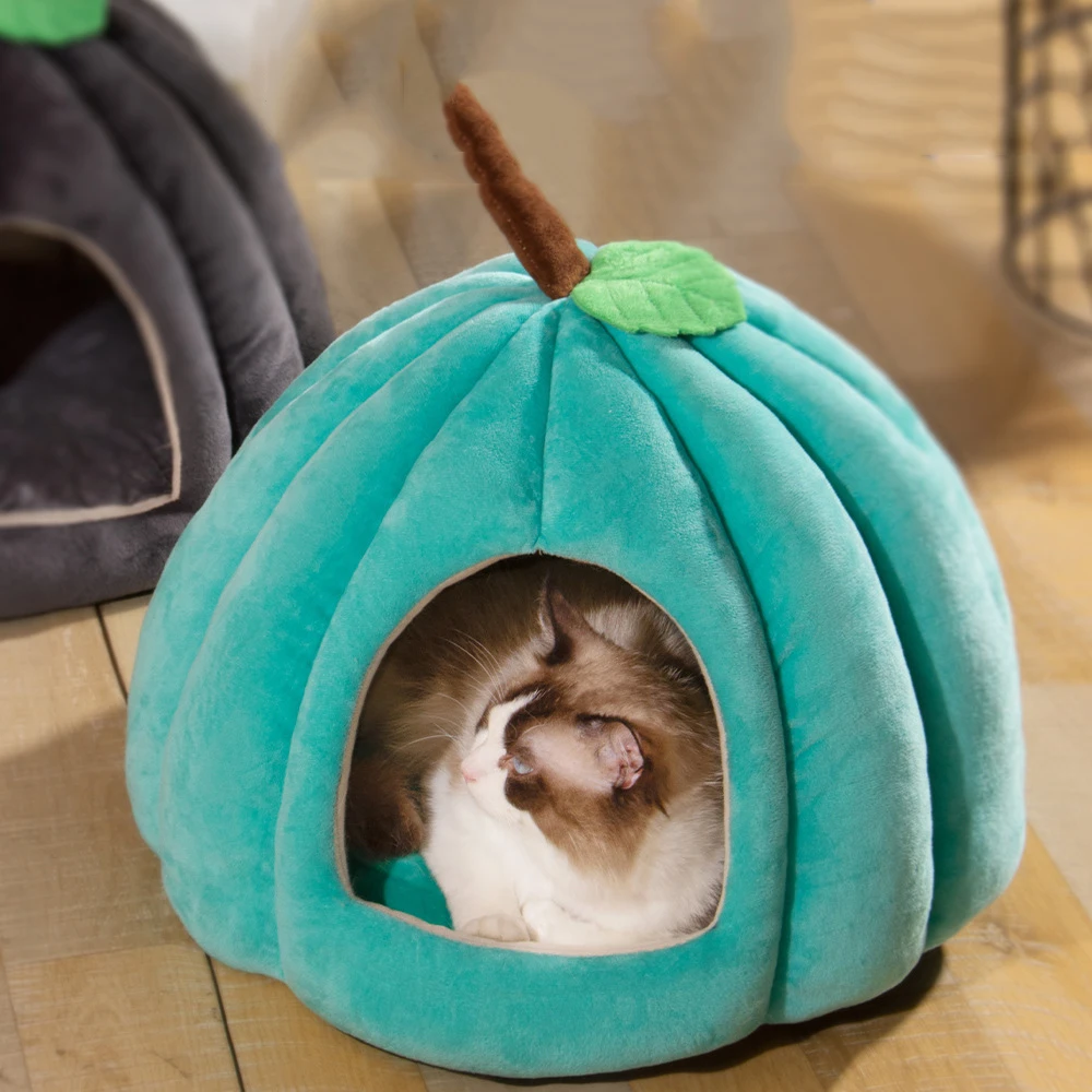 Pet Dog pumpkin shape Cat House Foldable Warm Soft Winter Dog Bed Sofa Cave Puppy Dog House Kennel Nest For Small Dogs Cats