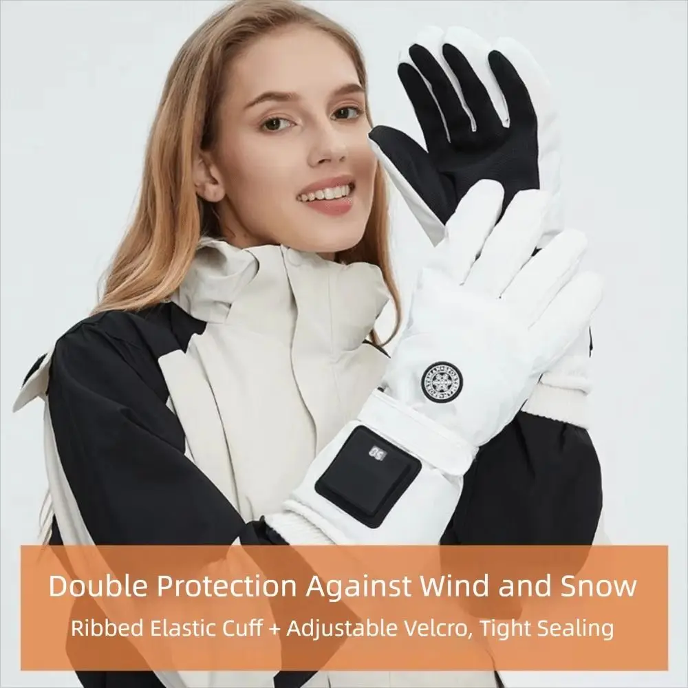 Windproof Electric Heated Gloves Thickening And Velvet Cold-Proof Smart Heated Gloves Touch Screen Waterproof