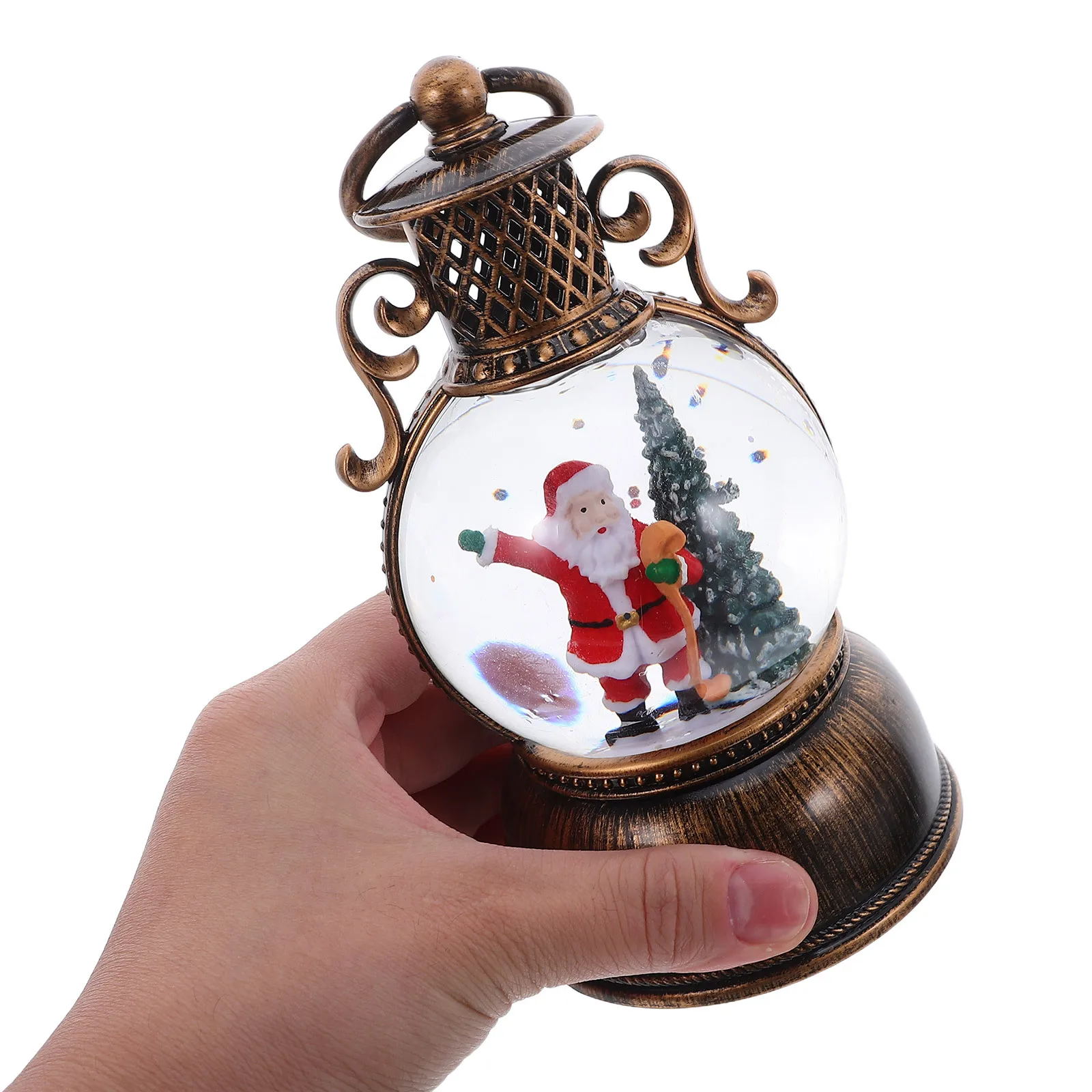 

Christmas Snow Globes Lantern USB Powered Snowman Glitter Music Box Decorative Lantern Xmas Holiday Table Decor