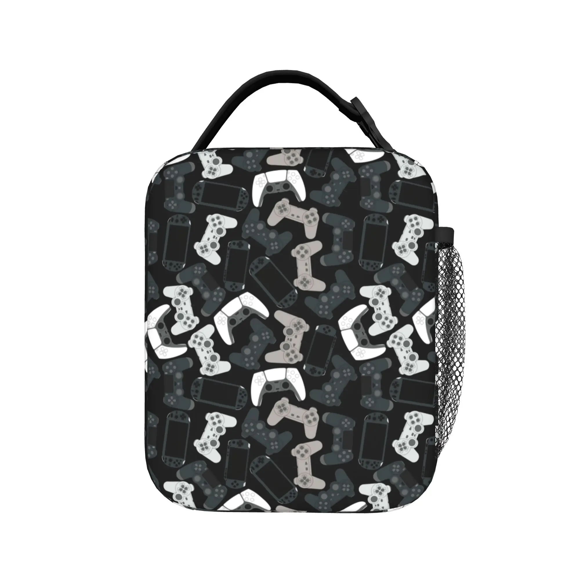 Game Controller Pattern Thermal Insulated Lunch Bags for Travel  Portable Food Bag Container Cooler Thermal Lunch Boxes