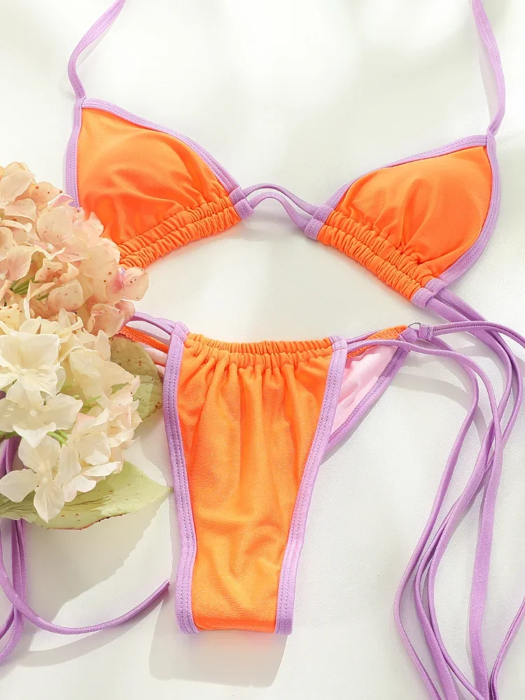 Rinabe Bandage Swimwear Swimsuit Women Triangle Bikinis Micro Thongs Bathing Suits Sexy Biquini Brazilian Beachwear
