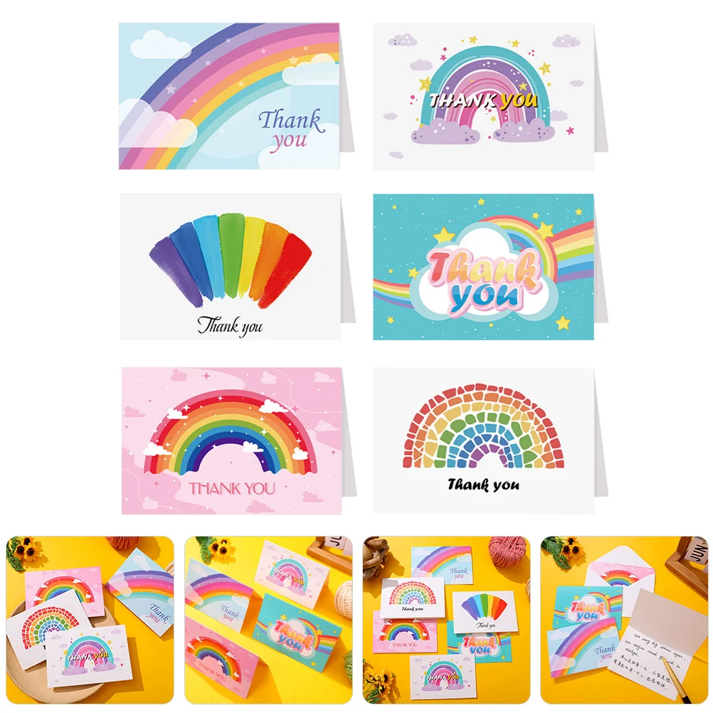 

6Pcs Exquisite Foldable Teacher Thank You Cards for Teachers Day Gift and Gratitude Thank You Card