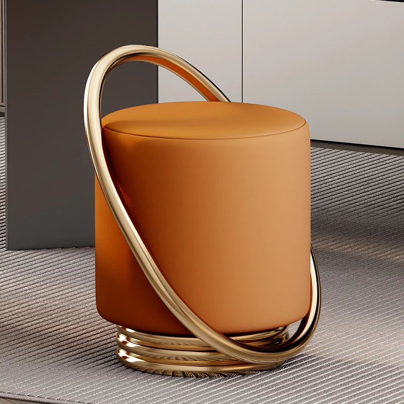 European Stool Chair Makeup Leather Adults Vanity Stool Barstools Dresser Chair Sillas Para Sala De Estar Furniture Living Room image 6