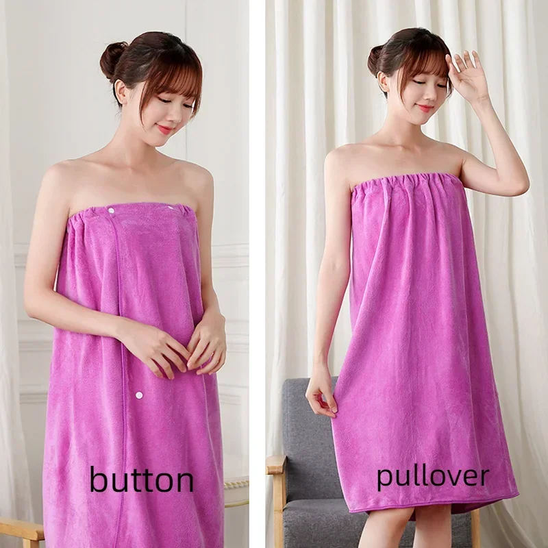 Wearable Microfiber Bathrobe for Women, Soft Shower Bath Towel Home Beauty Salon Sweat Suit, Sauna Towels, Bathroom