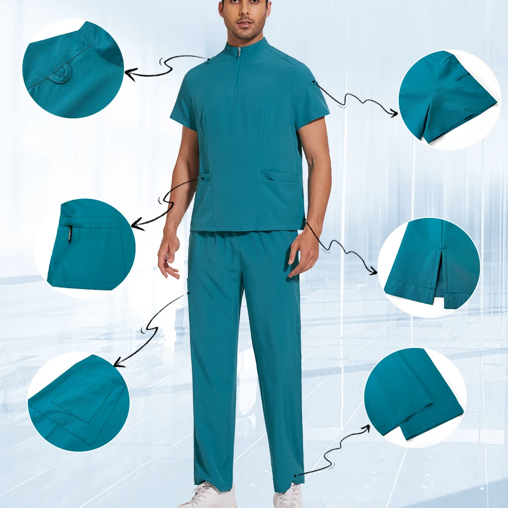 Zestaw Mundurów Medycznych Damski Unisex Kosmetyczka SPA Odzież Robocza Szpital Klinika Weterynaryjna Anestezjolog Odzież Robocza Stomatologia Mundurek Medyczny
