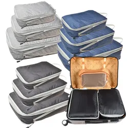 Set/3 pieces Compressible Packing Travel Storage Bag Cubes Waterproof Suitcase Nylon Portable With Handbag Luggage Organizer