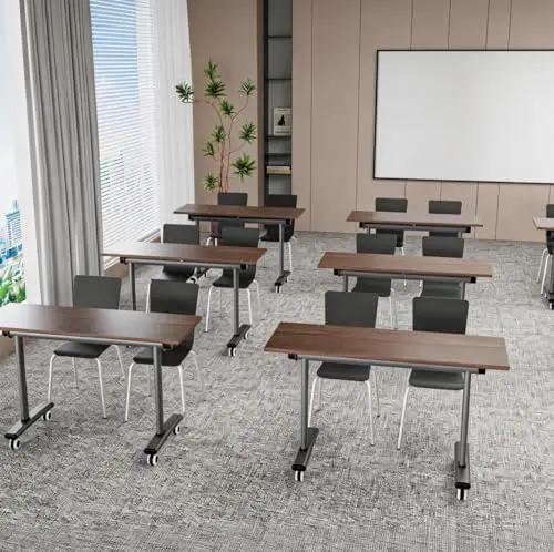 Heavy-Duty Folding Training Table with Locking Casters | Mobile Desk for Conference Room, School Classroom &Training