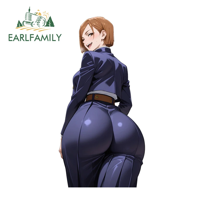 

EARLFAMILY Наклейки на автомобиль с изображением Нобары Кугисаки, графика в стиле Waifu, DIY, простые, практичные, водонепроницаемые, граффити-стикеры