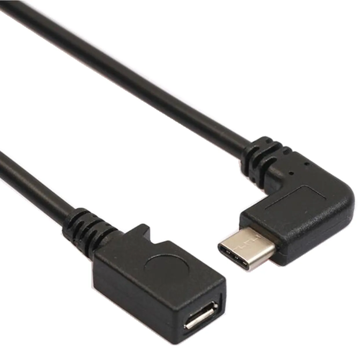 Typ C USB męski na Micro USB 5-pinowy żeński kabel do ładowania danych Adapter 90 stopni prosty 0,3 m