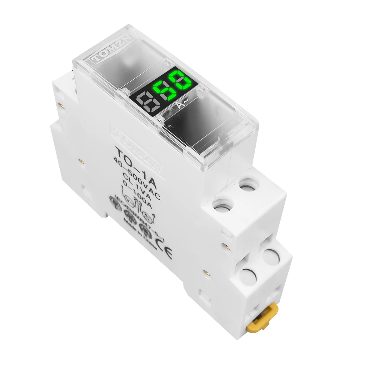 Din Rail Single Phase ampere Meter Ac 40-500V 100A Mini Modular ammeter Gauge Indicator LED Digital Display 110V 230V TOMZN