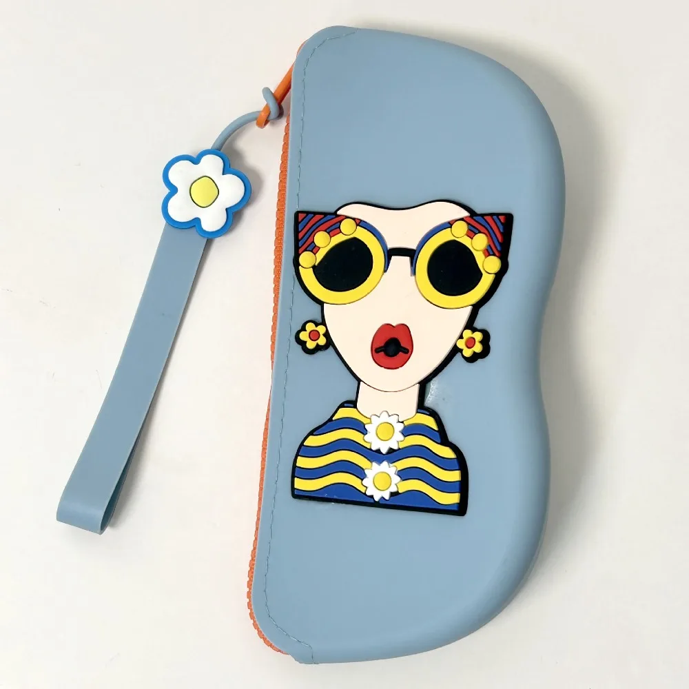 

Fashion Multifunctional Silicone Eyeglasses Case Dustproof Waterproof Small Items Bag Coin Purse Cartoon Sunglasses Pouch Female