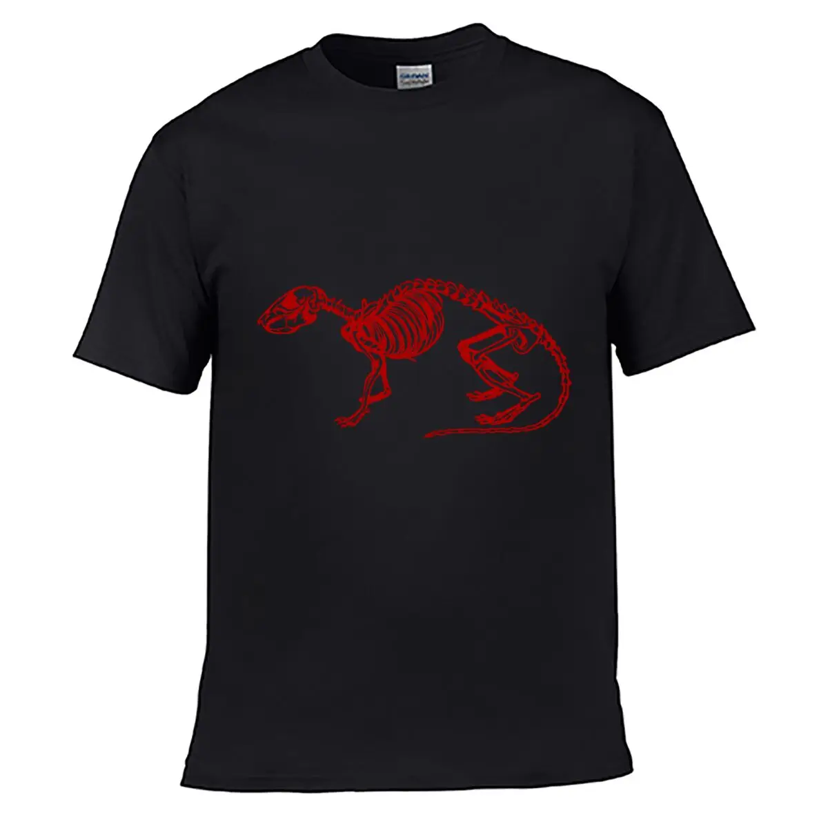 Rodent Skeleton Anatomy Gothic Graphic Street Loose Simple Tee