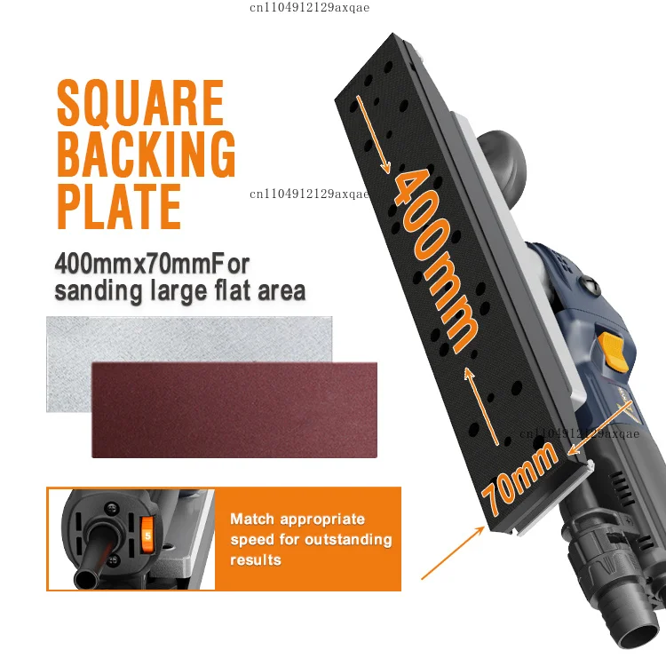 220 Volt Industry MAXXT 70x400mm Rectangular Dust-free Electric Random Track Sander Eccentric Brush Design for Automotive Wood