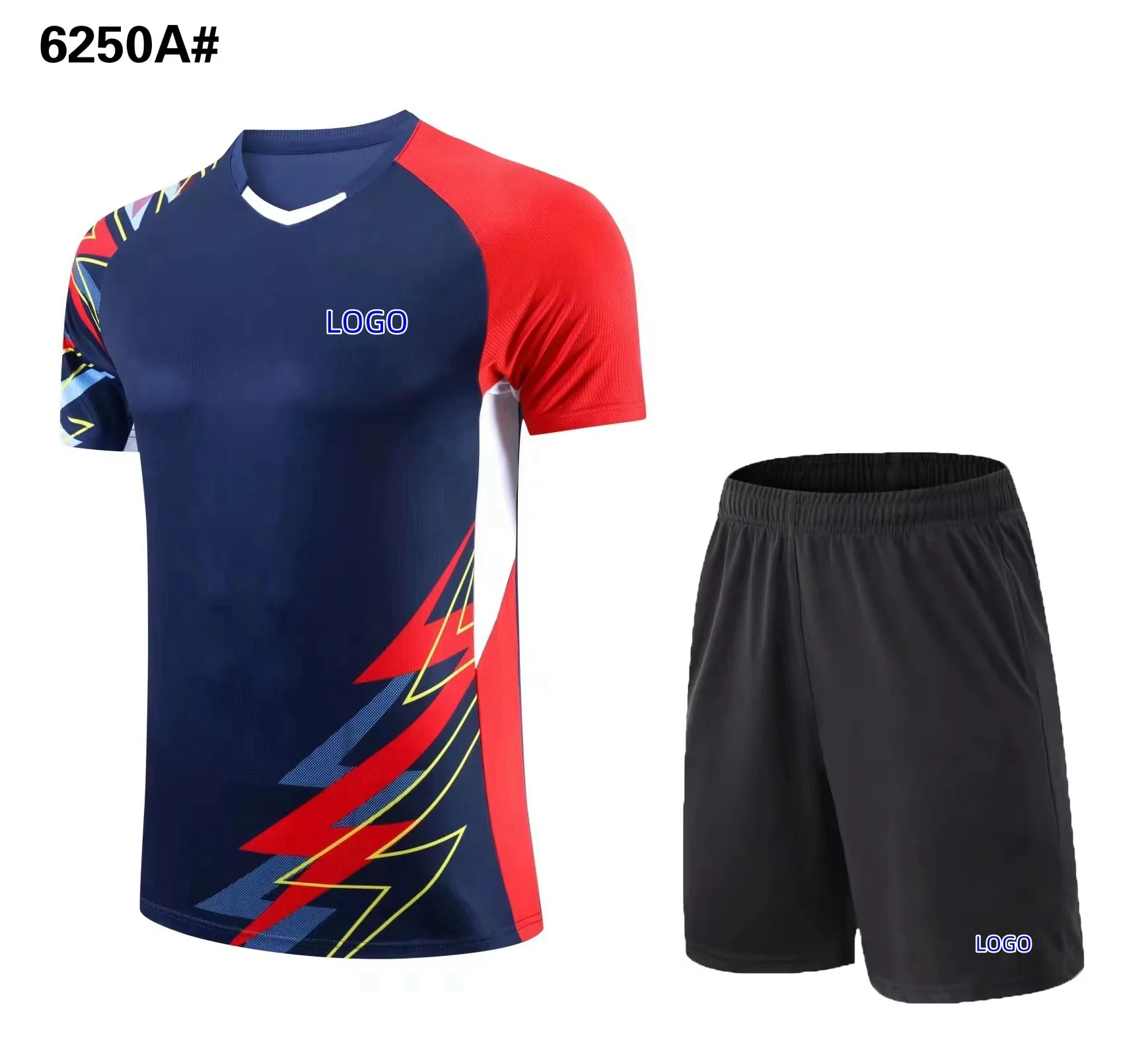 

Customized a set of men's and women's badminton T-shirt quick drying breathable can print LOGO and name tennis T-shirt