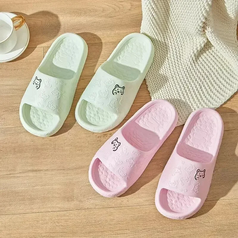 Cute Women Summer EVA Slippers Indoor Home Bath Non Slip Soft Wide Comfort Couple Slippers Unisex Outdoor Beach Flip Flops