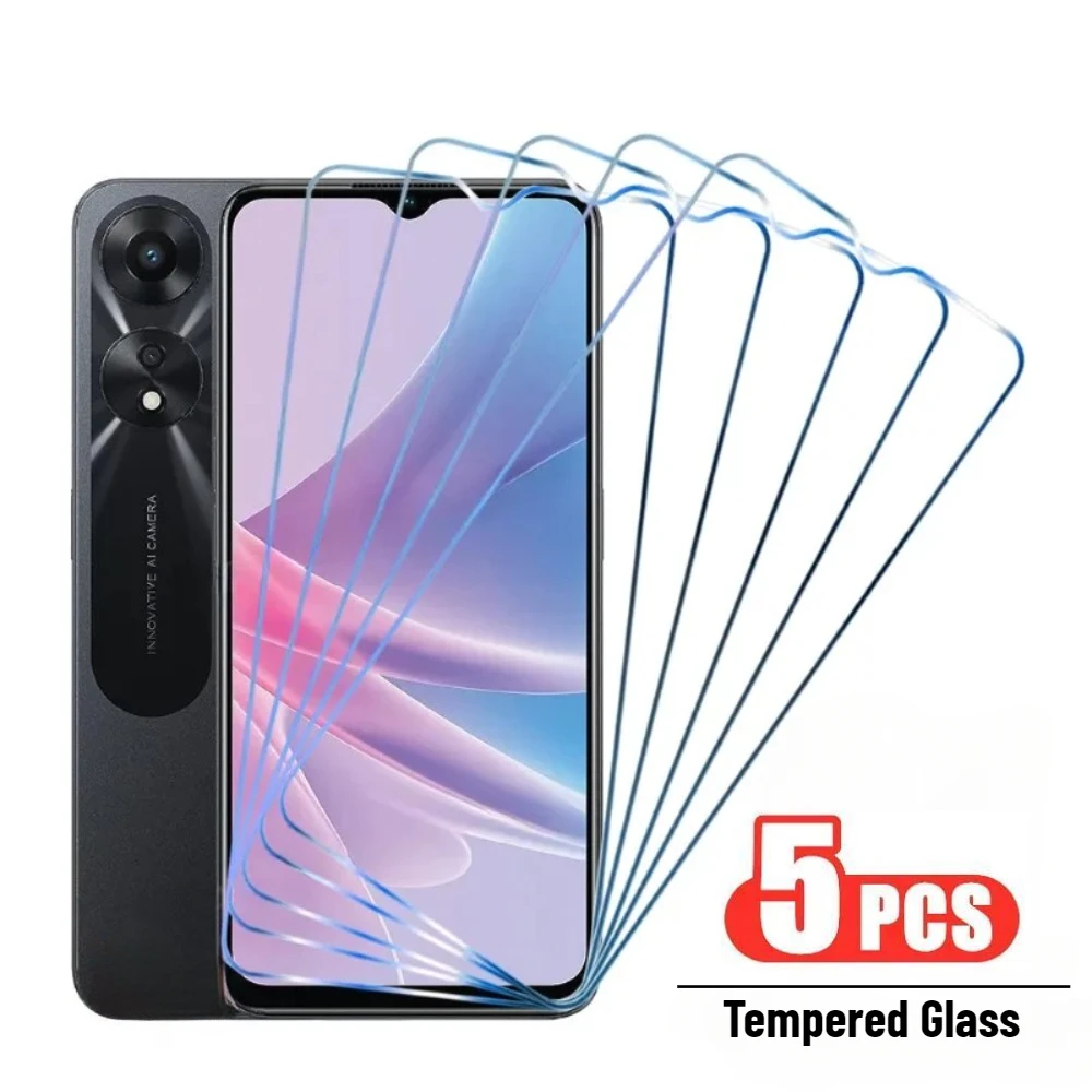 5Pcs 9H Tempered Glass For OPPO A78 A74 A73 A98 A97 A96 A95 A94 Screen Protector For OPPO A17 A16 A54 A53 4G 5G Protective Glass