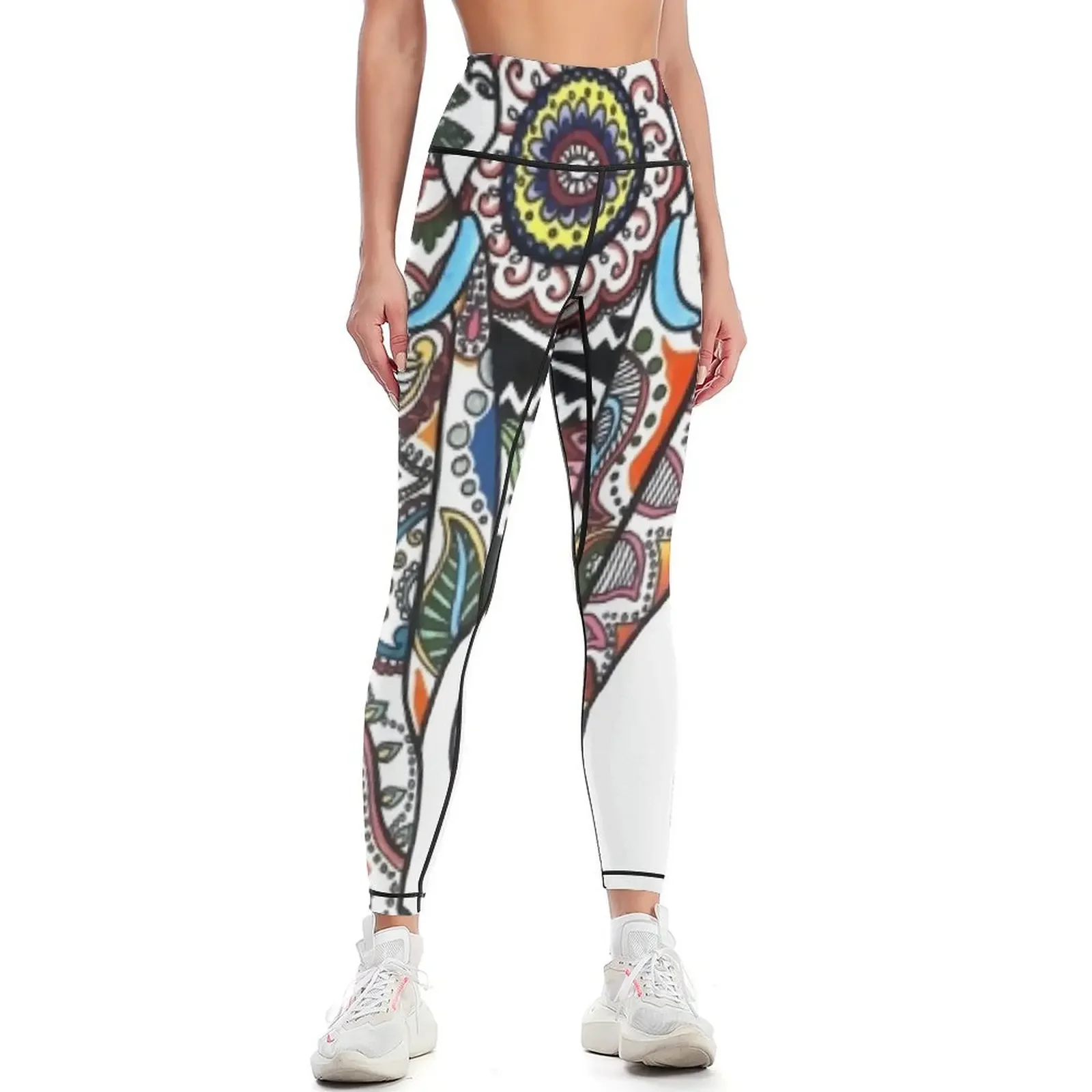 

Illustrative Elephant Ganesh Drawing Leggings gym's clothing Golf wear Women's gym sporty woman gym Womens Leggings