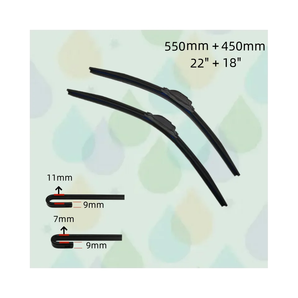 

Wiper blades for Cadillac CTS 2002-2007,Chevrolet Colorado 2015-2019 22" + 18" (550mm + 450mm) All-Season Auto Windshield