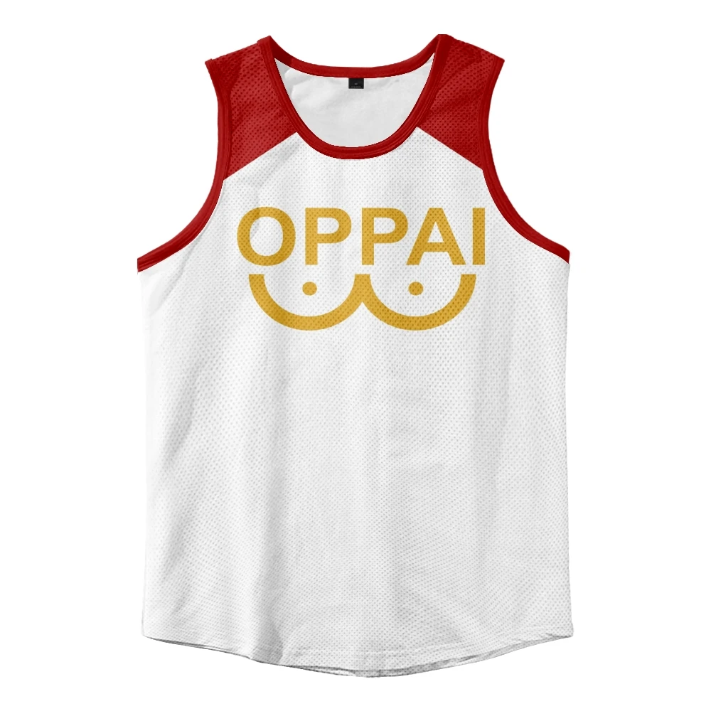 Camisetas sin mangas con estampado 3D de Anime Saitama Oppai para hombre, camiseta de hip hop para gimnasio de verano, camiseta sin mangas para culturismo, camiseta para hombre, ropa deportiva