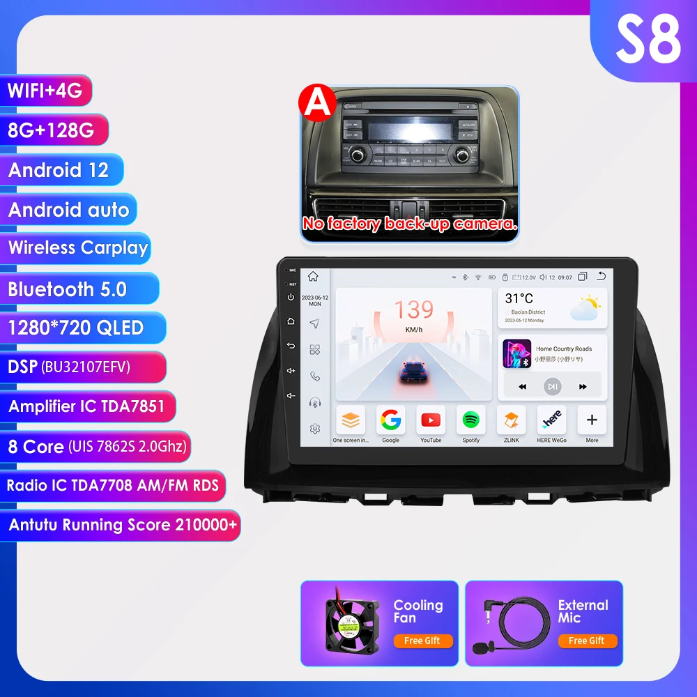 Hizpo 8Core Stereo voor Mazda CX5 CX-5 CX 5 2012 - 2015 2 Din Android Auto Autoradio Multimedia Audio CarPlay GPS 4G WIFI DSP RDS