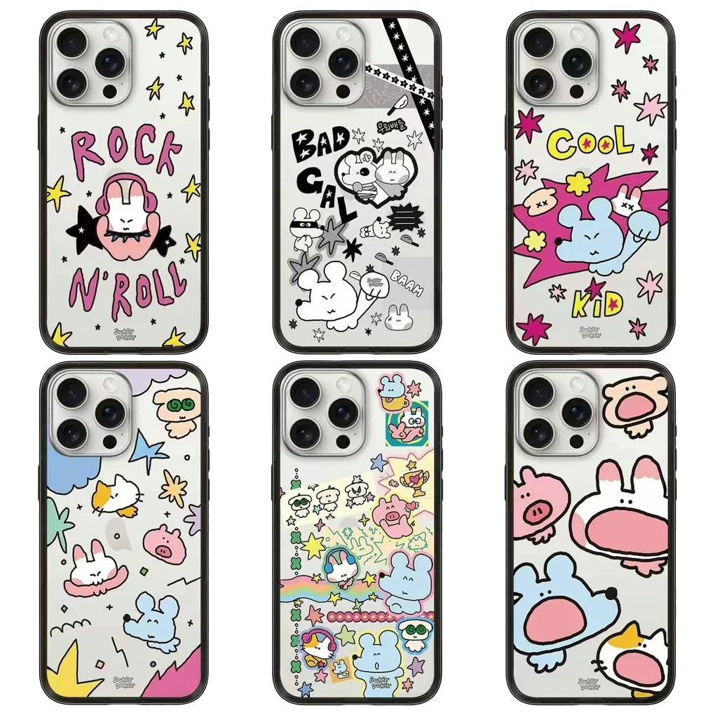 

Cute Puppy New Type Acrylic Border Letters IPhone 13 14 Pro 15 Pro 16 Pro Max Case - Protective IPhone Case