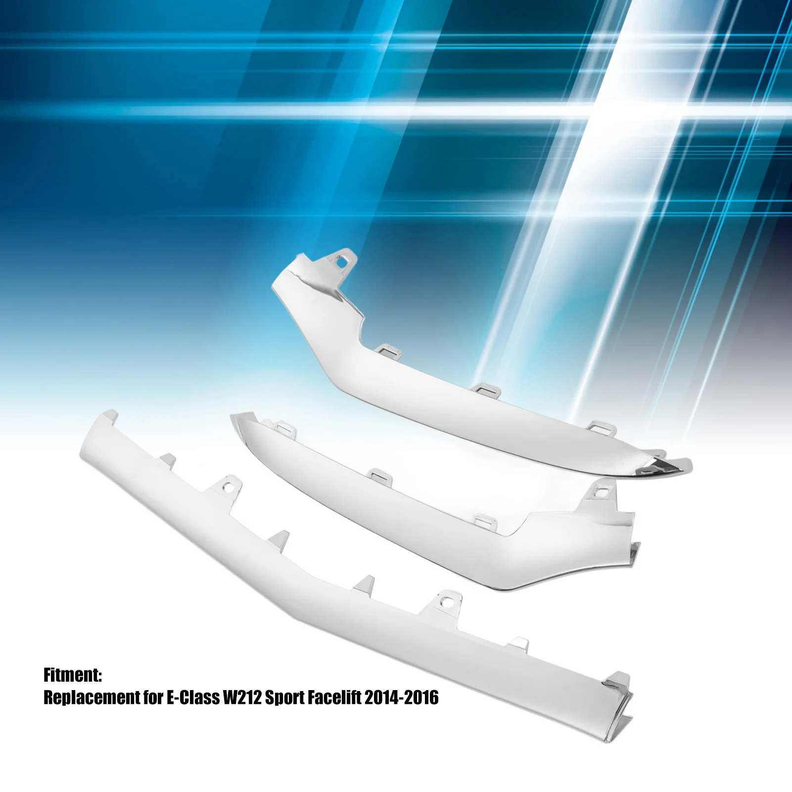 

Front Bumper Guard Protector Front Bumper Moulding Trim ABS 2128852674 Replacement for E‑Class W212 Sport Facelift 2014‑2016