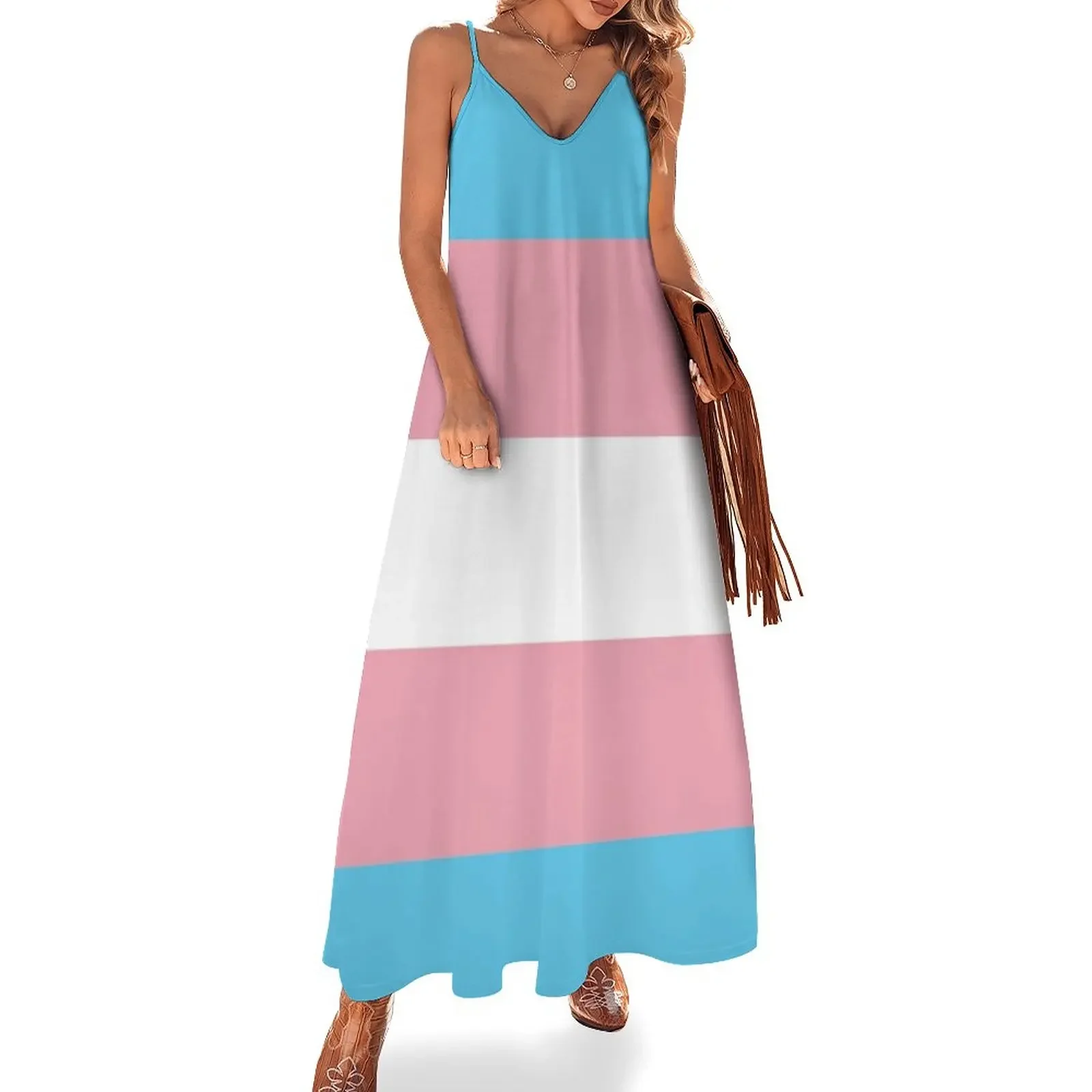 

Transgender Flag Sleeveless Dress long dresses for women dresses summer woman 2024 luxury dresses prom dress 2024