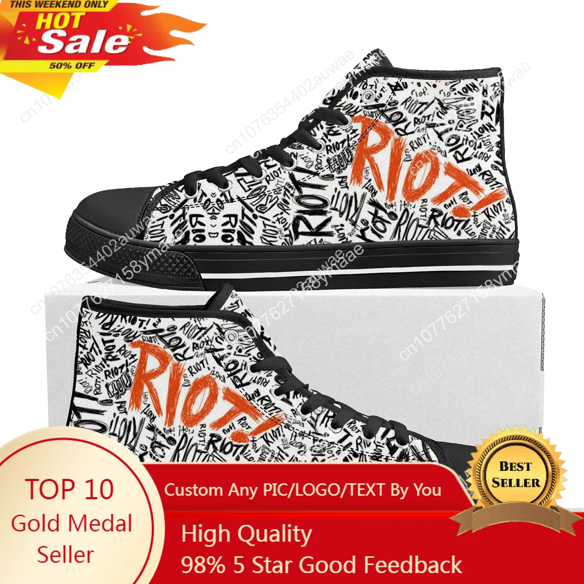 

Paramore Rock Band Pop High Top High Quality Sneakers Men Women Teenager Canvas Sneaker Casual Couple Shoes Custom Shoe Black