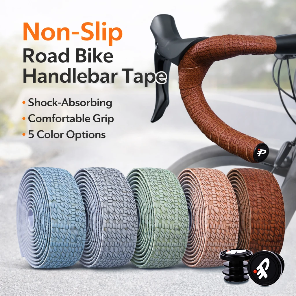 Road Bike Handlebar Tape Non-Slip Bicycle Bar Tape Shock Absorbing Cycling Handlebar Wrap Comfortable Grip for Drop Handlebars